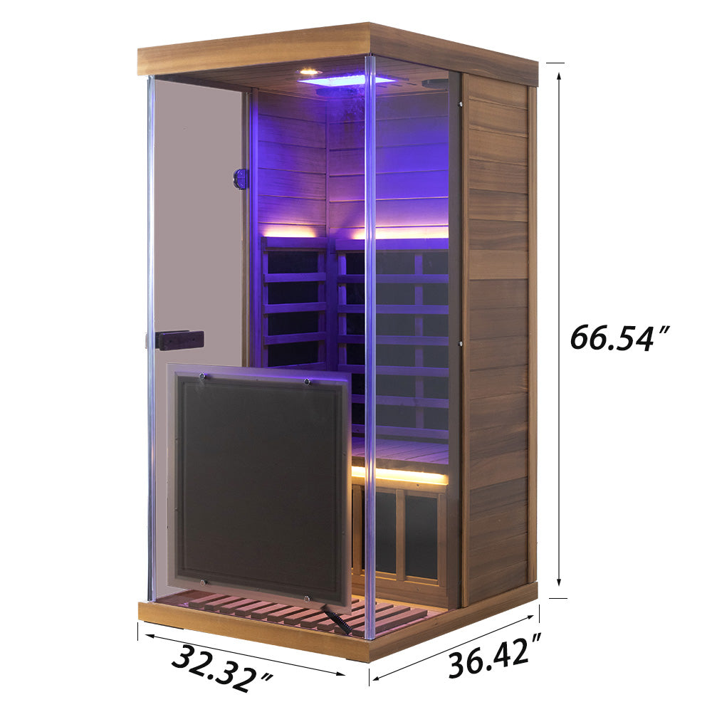 WizziSaunas - 909MX Mini | Red Cedar 1 Person Infrared Sauna