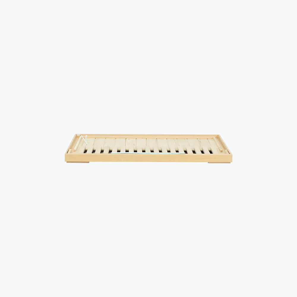 WizziSaunas SH02 Infrared Sauna hemlock floor panel with carbon heater strips on white background