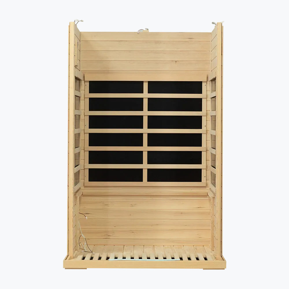 WizziSaunas SH02 Infrared Sauna rear wall panel carbon heater array and bench support bracket