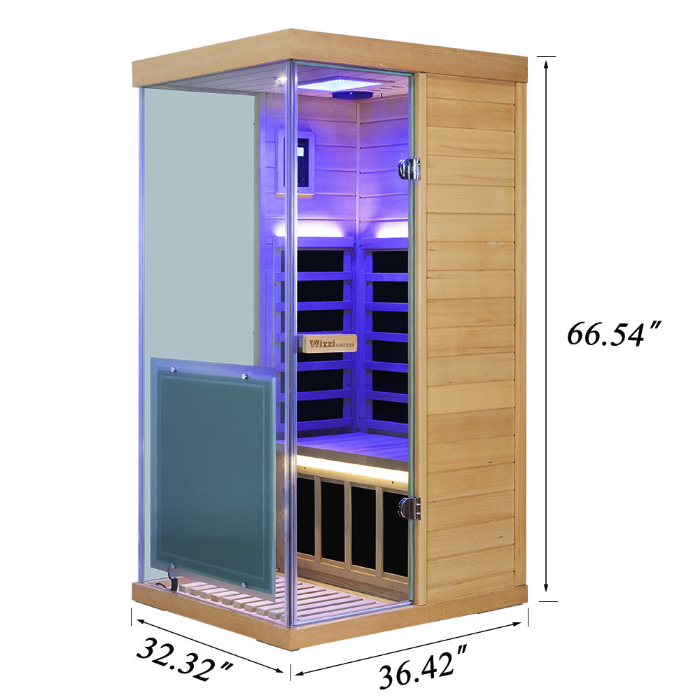 WizziSaunas - 909MX Mini | Hemlock 1 Person Infrared Sauna
