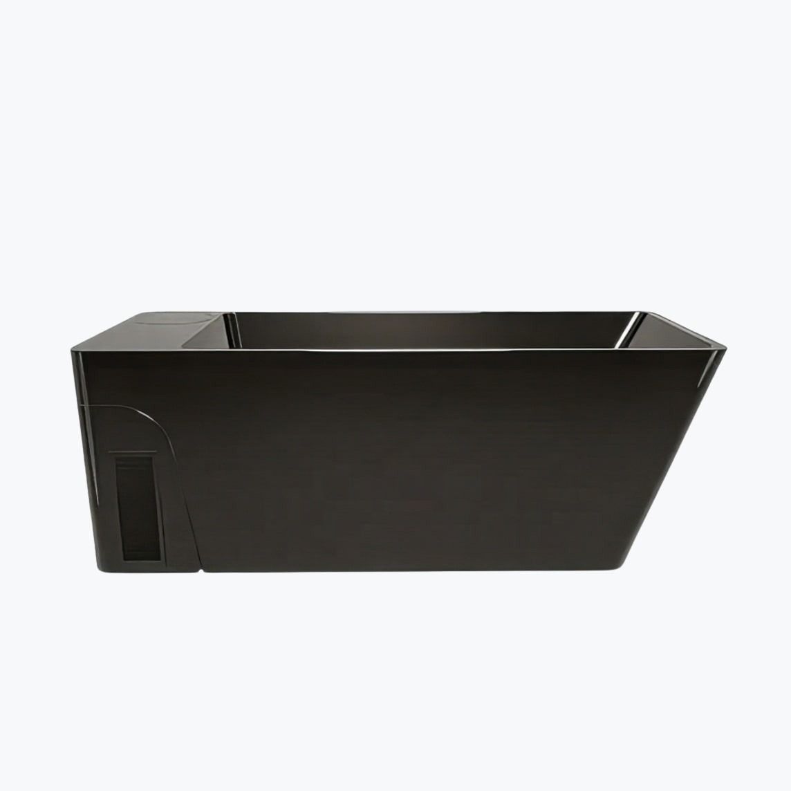 Orivon Black Frost Cold Plunge Tub rear side view showing open basin and sleek matte black exterior