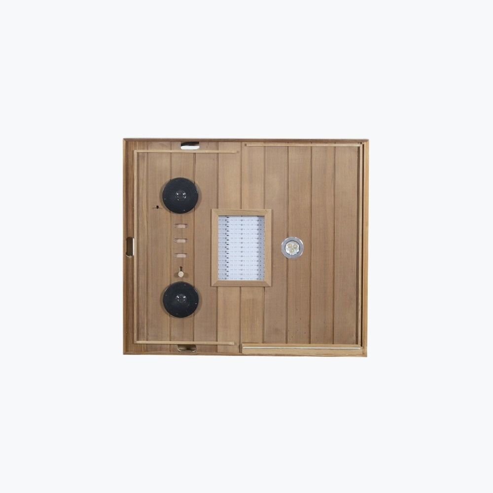 WizziSaunas 909MX Mini red cedar infrared sauna interior ceiling component.